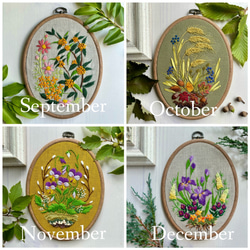 《受注製作》アヤメ＆ルピナス　 Iris sanguinea ＆Lupinus Garden 手刺繍タペストリー 3枚目の画像