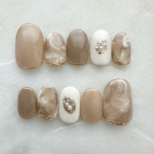 大人上品ネイル/カフェラテネイル/ニュアンスネイル/淡色ネイル ネイル