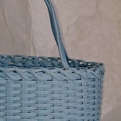 クラフトバンド】水色◇ナチュラルかごバッグ かごバッグ クラフト