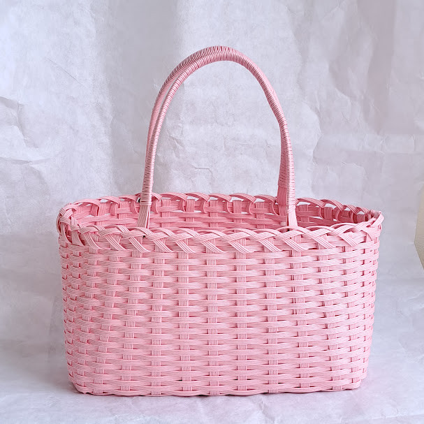 新品•未使用品☆湯布院クラフト かごバッグ 浴衣用 かごバッグ クラフトバンドバッグ【ピンク】 かごバッグ