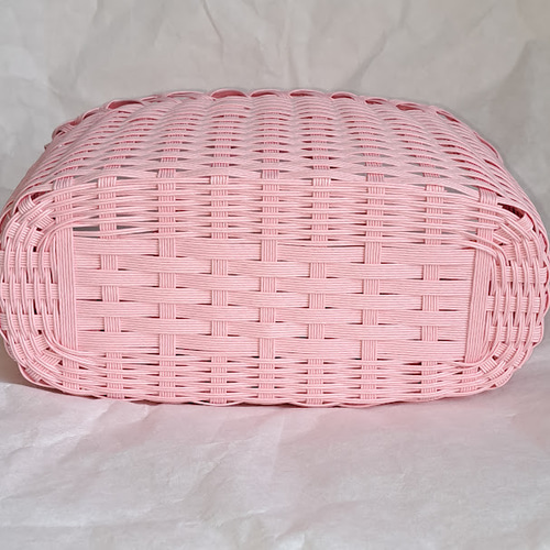 受注製作】エコクラフト カゴバッグ ピンク かごバッグ クラフト