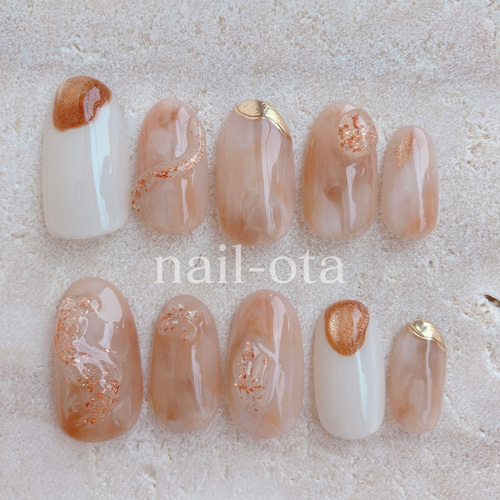 ニュアンスネイル くすみ ネイルチップ　オーダー　もやもやネイル ネイル ネイルチップオーダー 大人系 ニュアンス 結婚式 式 オフィス