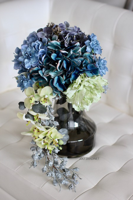 『マジカルウォーターアレンジメント』ディープブルーのアジサイ　( L )