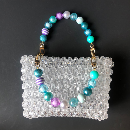 持ち手が替えられる！着せかえビーズバッグ 【pop'n splash】: emerald