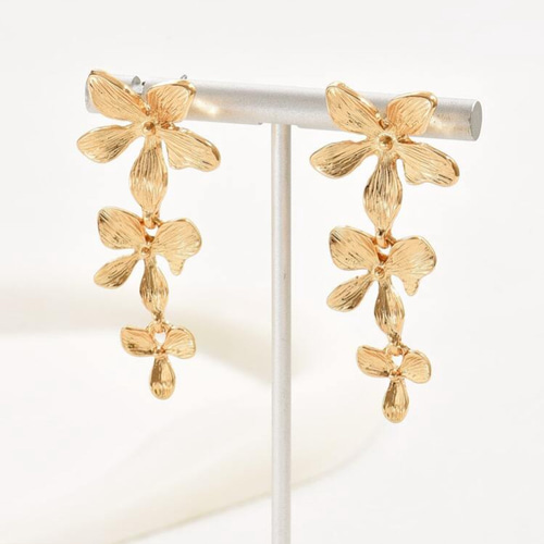 18K フラワー　ピアス　シェル　パール　ピンク　2way 6c71d04c0f74da5133e68d392e7a9a