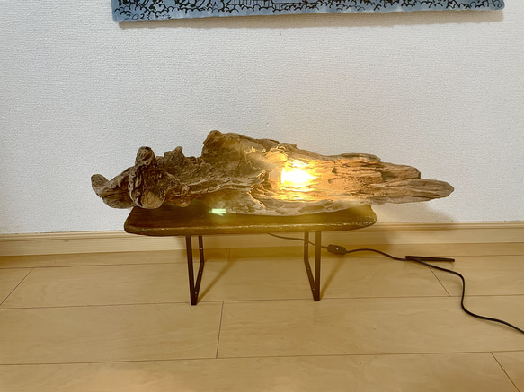 【流木インテリア】№1‗流木スタンドライト（縦・横置き） 最大