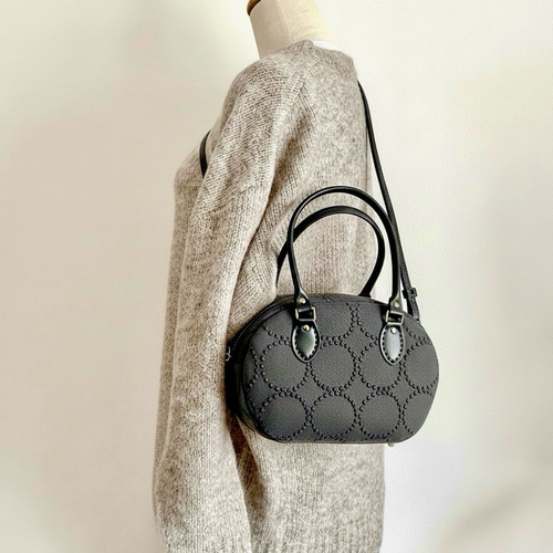 ミナペルホネン　被せファー　ハンドメイドバック x)ミナペルホネン☆ハンドメイドショルダーバッグ小(新作forest tile