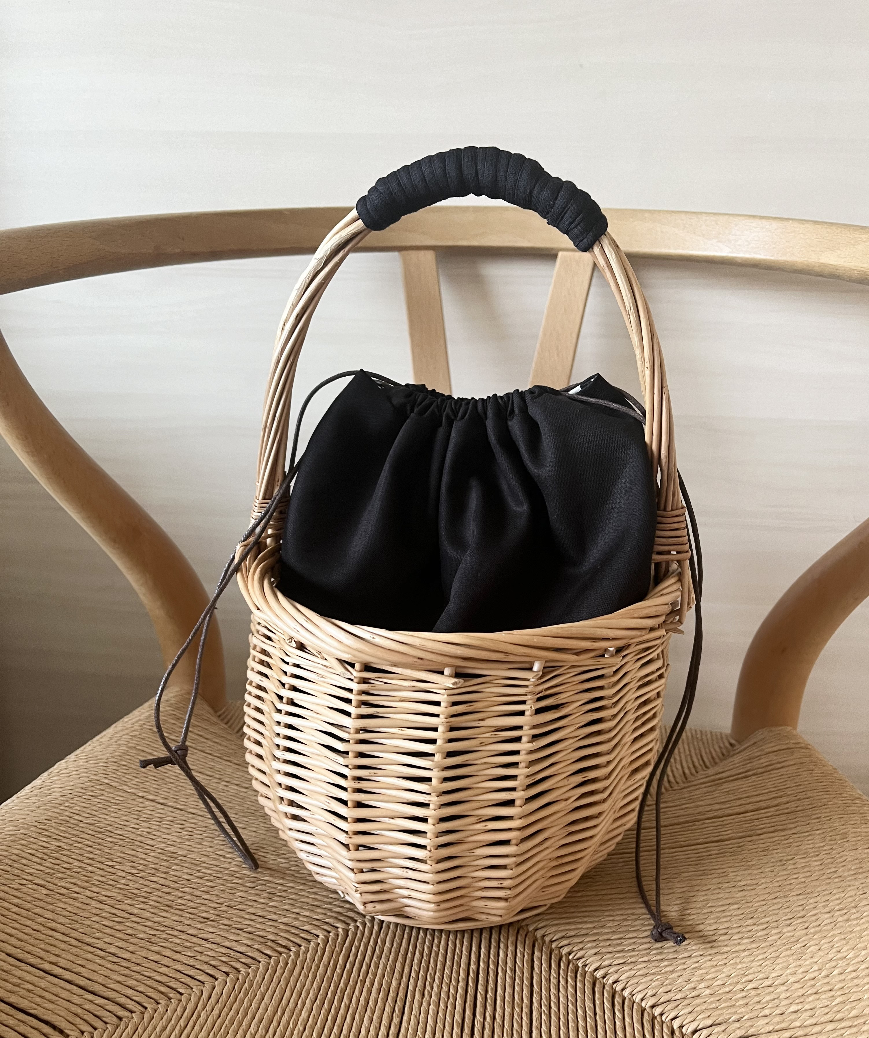 コロンカゴ×リバーシブル巾着☆かごバッグ