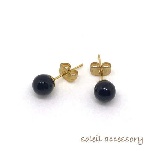 人気⭐︎再販多数 502【赤珊瑚】天然石一粒ピアス＊5mm ピアス