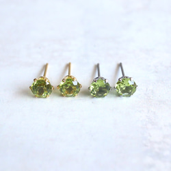☆大人気☆8月誕生石【アリゾナ産 大粒ペリドット AAA 6mm】つけっぱなしOK 錆びないサージカルステンレス ピアス 9枚目の画像