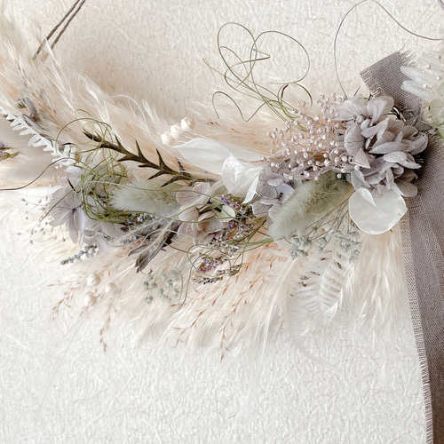 スワッグ　パンパスグラスのガーランド　ドライフラワー　横長スワッグ パンパスグラスのガーランド ドライフラワー 横長スワッグ スワッグ