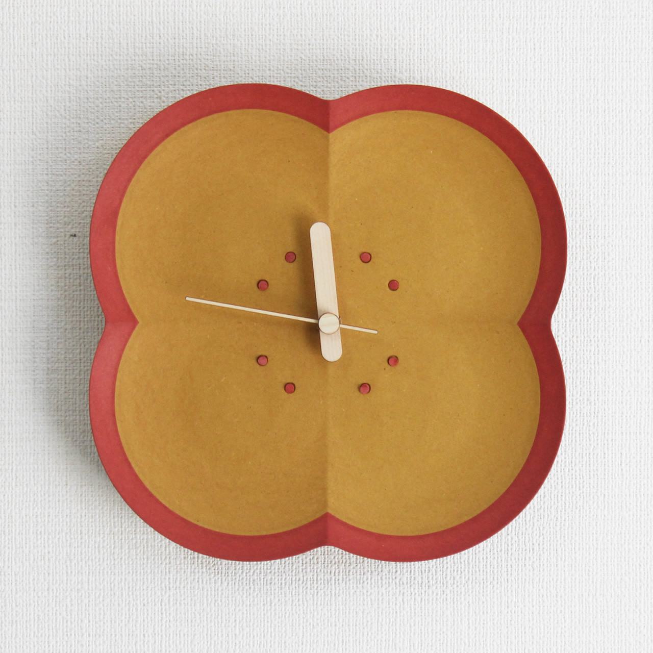 掛け時計 PANSY-yellow-r 楽しい カラフル デザイン おしゃれ 木製