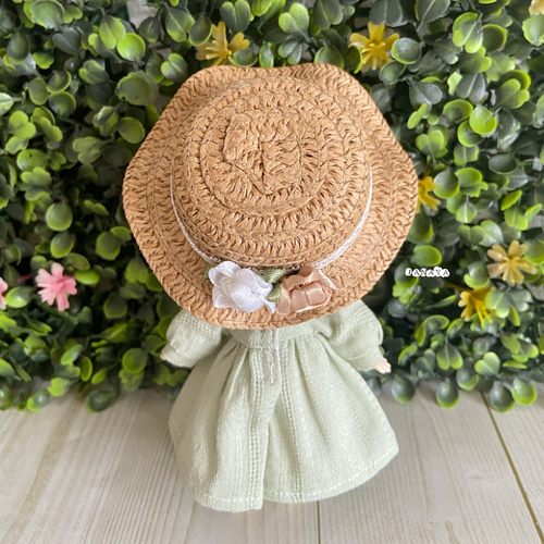 JANAYA ハンドメイド ねんどろいどどーる用 麦わら帽子 茶色 フリル型 