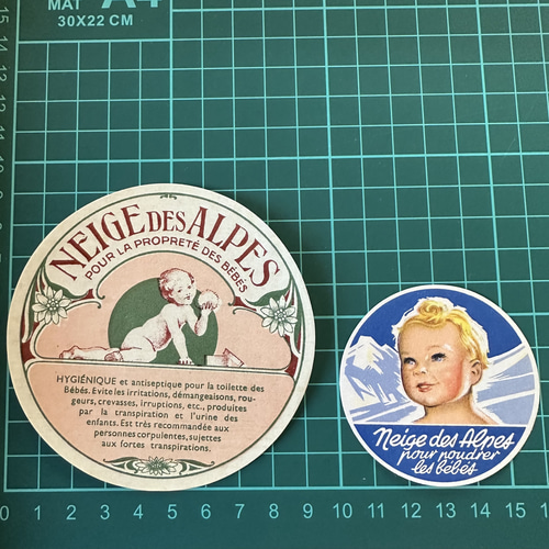 フランス ベビーパウダーラベル 2種12枚セット ヴィンテージ シール