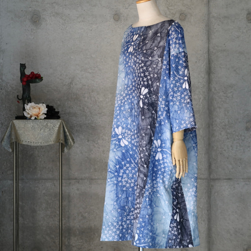 着物リメイク 有松絞りのワンピース L フリーサイズ ワンピース COCORO