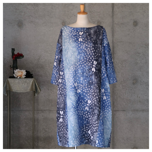 着物リメイク 有松絞りのワンピース L フリーサイズ ワンピース COCORO