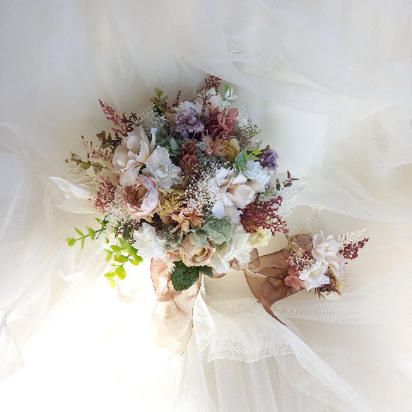 ♡受注対応♡クラッチブーケ ウェディングブーケ専門店リースブーケブートニアヘッドドレスリストレット花冠オーダー承ります 花・木の実・枝葉・果実 R1450397396(11050円)