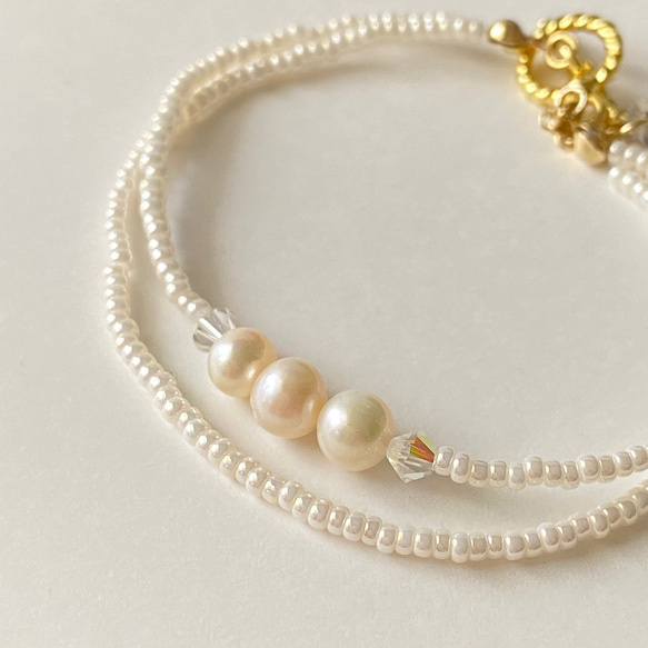 淡水パールのブレスレット ブレスレット Rose Color 通販｜Creema 