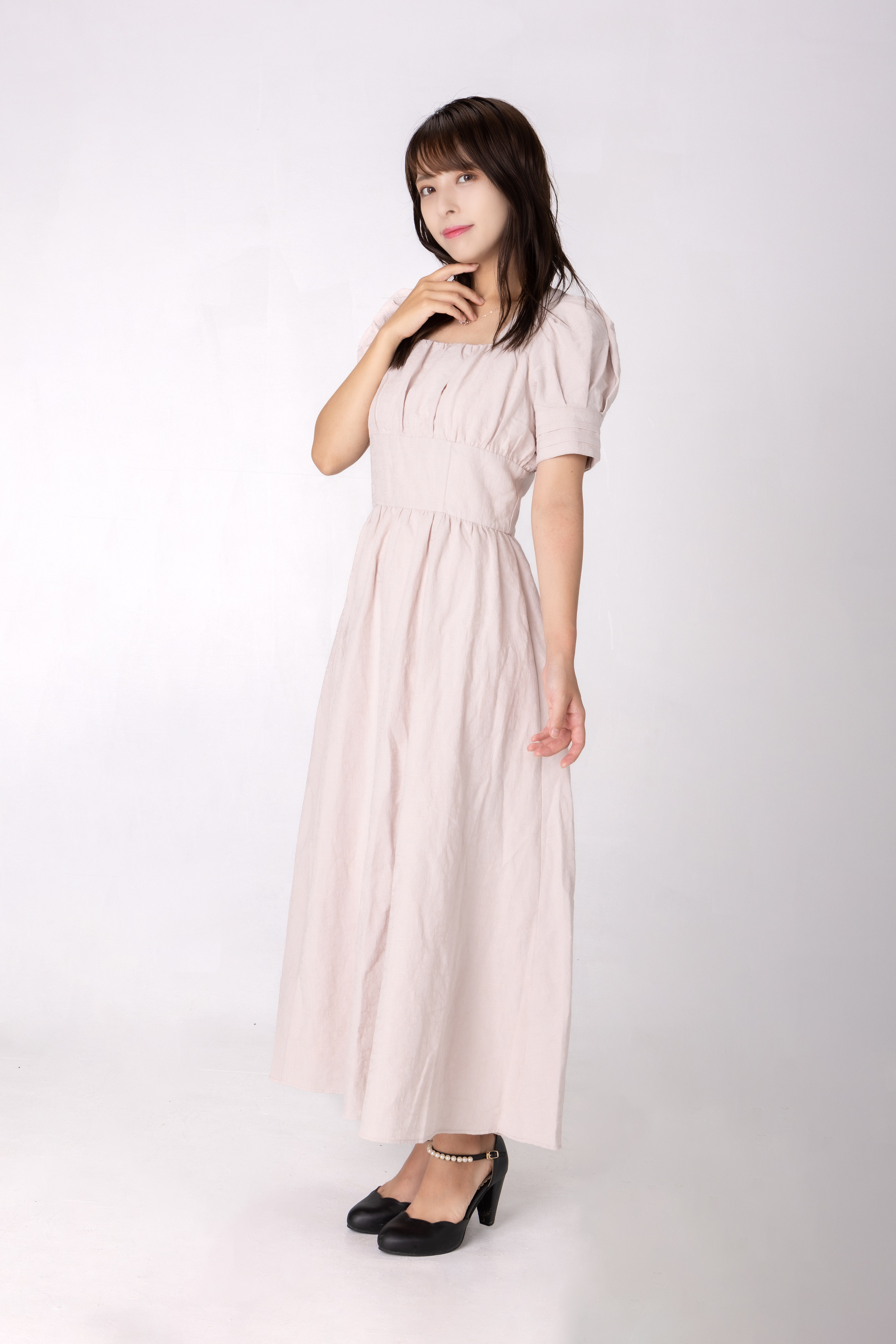 綿麻の大人可愛い♡ ワンピース ピンク ワンピース 【日本製
