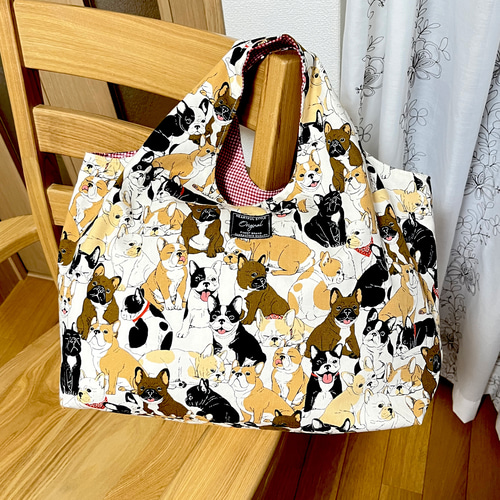 ワケあり＊フレンチブルドッグのエコバッグ フレブルまみれ お買い物 