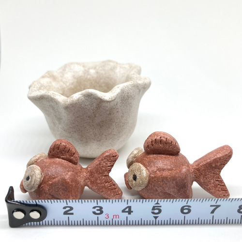 飛び出す！？金魚と金魚鉢」夏のオブジェセット 陶器の置物