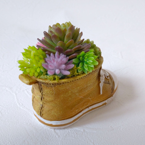 多肉（フェイク）植物寄せ植え スニーカー CT触媒加工 多肉植物 花職人