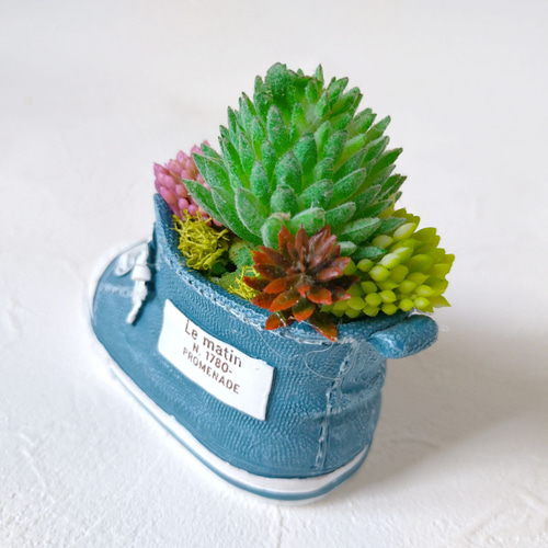 多肉（フェイク）植物寄せ植え スニーカー CT触媒加工 多肉植物 花職人