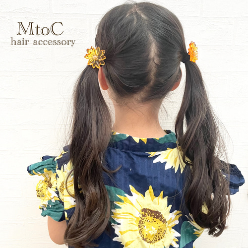 レジンヘアゴム　ひまわり　大ぶり　夏　浴衣　夏祭り　花火　3 92e576b400da67d040b481fc0f698d