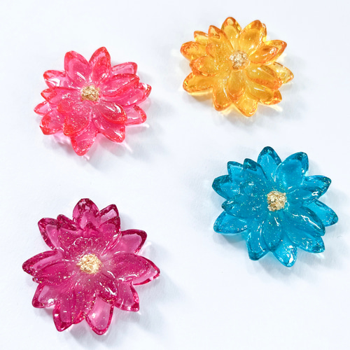 レジン キラキラお花ヘアゴム/ヘアクリップ キッズ ベビー】子供