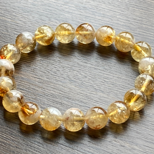 虹入りシトリン黄水晶(約10mm玉)のブレスレット！ ブレスレット Kanata