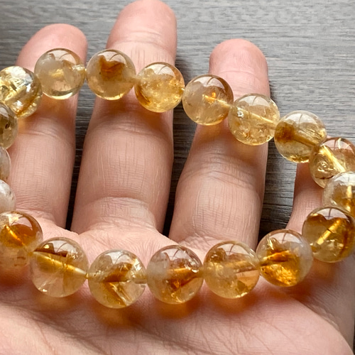 腕輪念珠　ブレスレット　黄水晶　シトリン 特選腕輪念珠 ブレスレット 黄水晶 みかん玉 8×5mm玉【シトリン