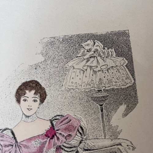 英国で出会った♪ アンティーク 1890年代 手彩色 銅板プリント