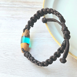 映える夏色ブレスレット【けやき】ウッドレジン  透明感 8枚目の画像