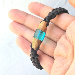 映える夏色ブレスレット【けやき】ウッドレジン  透明感 7枚目の画像