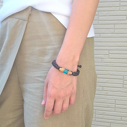 映える夏色ブレスレット【けやき】ウッドレジン  透明感 3枚目の画像