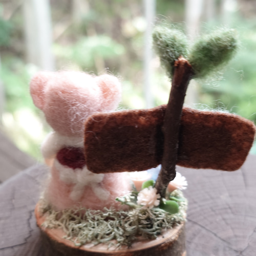 羊毛フェルト ハンドメイド 女の子 カントリー風 Welcome 人形 置物