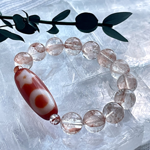 大玉15ミリ✨レインボー✨マニカランヒマラヤ水晶 日月星天珠&レインボー