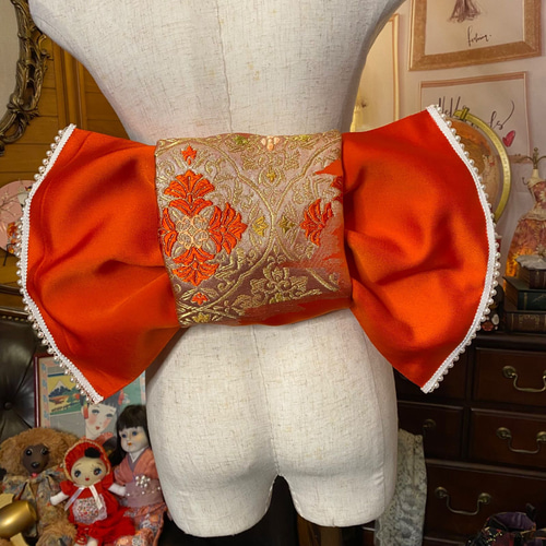 ❤千春❤ ハンドメイド 帯 リメイク 帯リメイク／ショルダーバッグとトートバッグ／おしどりの柄が