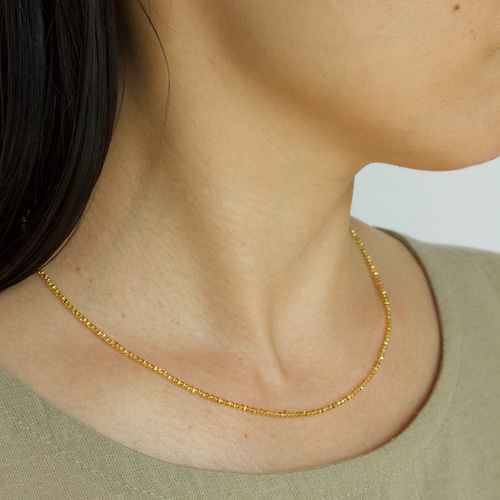 GOLD / フランスヴィンテージビーズ カレンシルバー18KGPビーズ