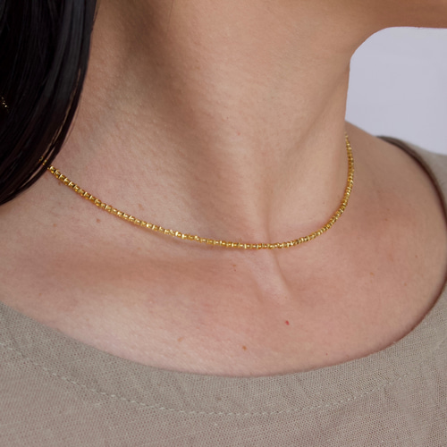 GOLD / フランスヴィンテージビーズ カレンシルバー18KGPビーズ