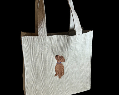 トイプードルトートバッグ、トイプードル、刺繍、トートバック トート