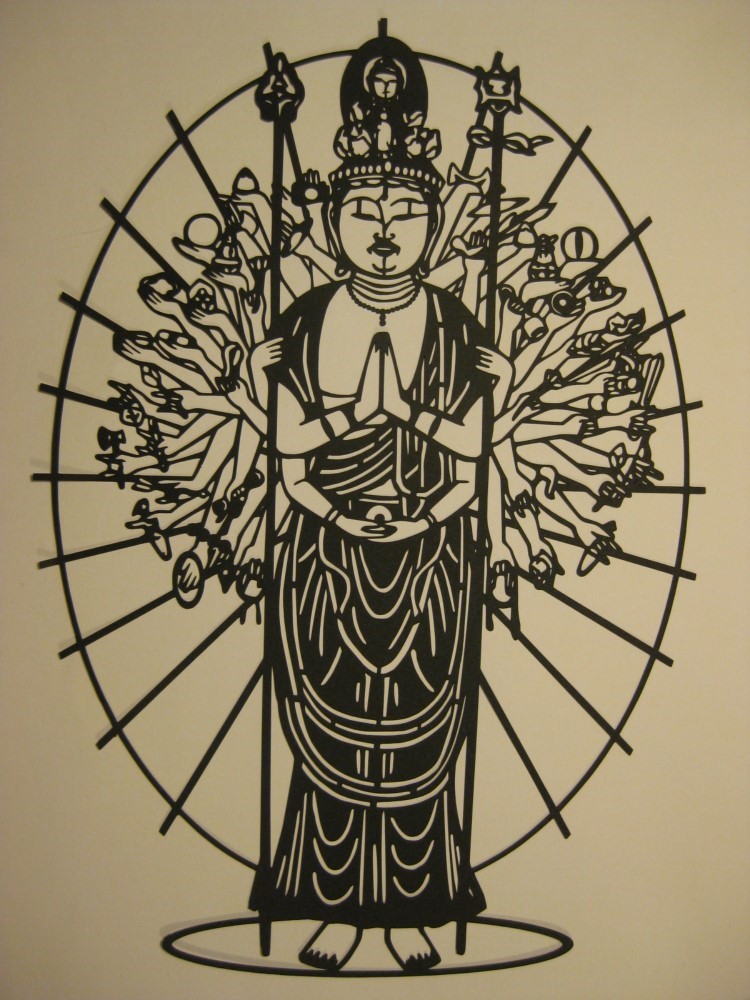 切り絵 千手観音像 切り絵 切り絵屋きりの介 通販 18027465｜Creema