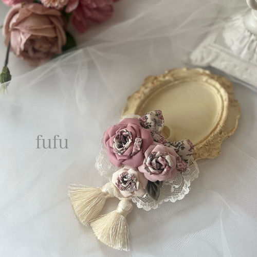 つまみ細工リバティ髪飾り かんざし fufu 通販 18027694｜Creema