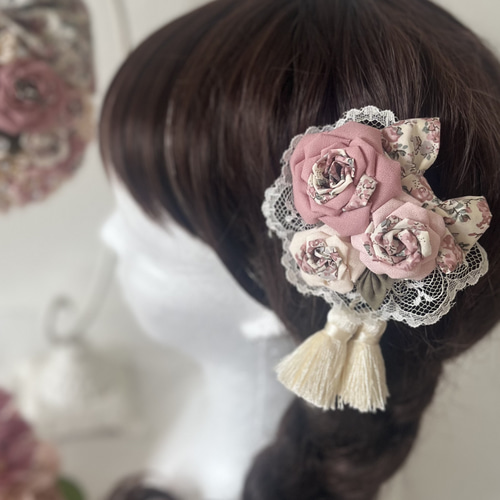 ヘアアクセサリー FUFU つまみ細工リバティ髪飾り かんざし fufu 通販 18027694｜Creema