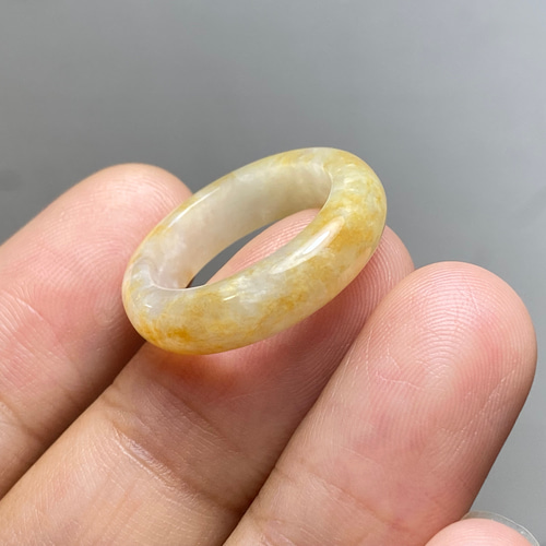 L7-54 美品 黄翡翠 11.0号 ミャンマー産天然 A貨 本翡翠 くりぬき