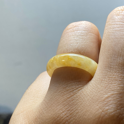 L7-54 美品 黄翡翠 11.0号 ミャンマー産天然 A貨 本翡翠 くりぬき