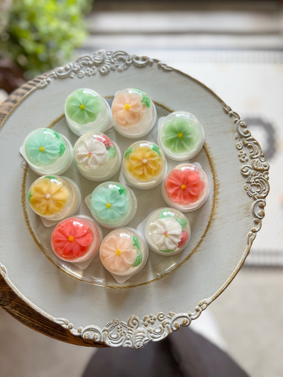 花と果実のデザイン お玉立て 花屋がつくる！錦玉ゼリー♡8個入り スイーツ・お菓子・パン koyuki
