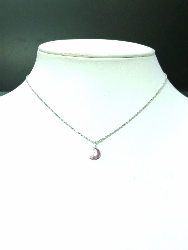 K18パープルゴールドとプラチナ　月のペンダント