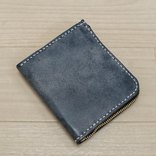 本革 ロロマレザー コンパクトウォレット ロロマ　タンニン　ハンドメイド　手縫い 本革 ロロマレザー L字財布 ミニ財布 ヌメ革 タンニン鞣し