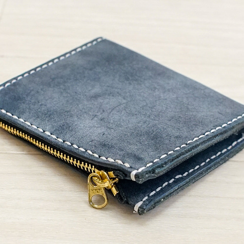 本革 ロロマレザー L字財布 ミニ財布 ヌメ革 タンニン鞣し